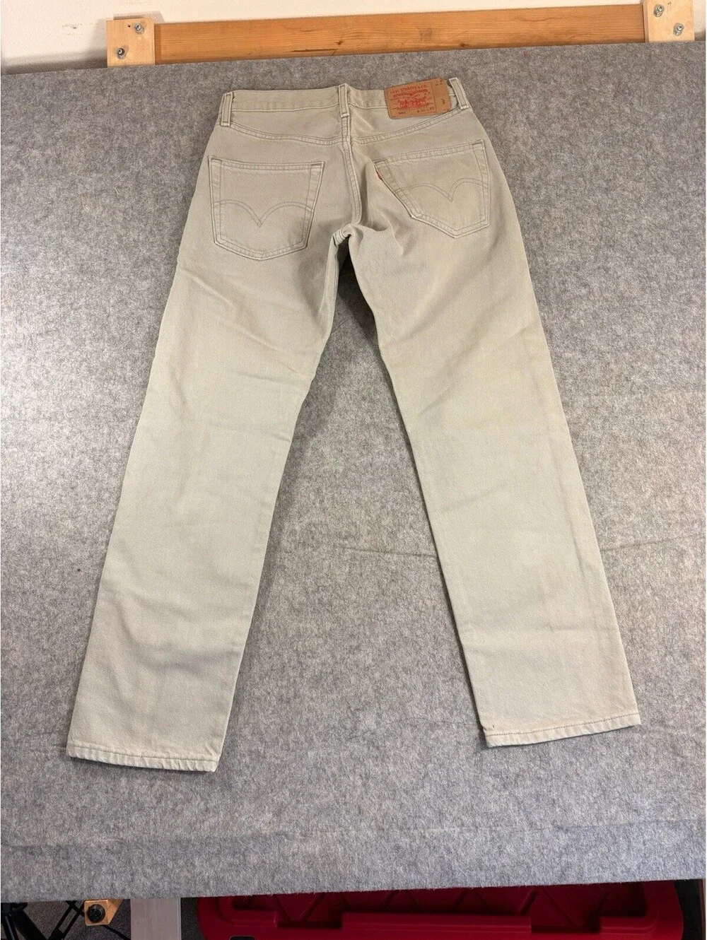 Vintage Levis 501 Jeans Mens 31x30 Beige Straight Leg Button Fly Denim Pants